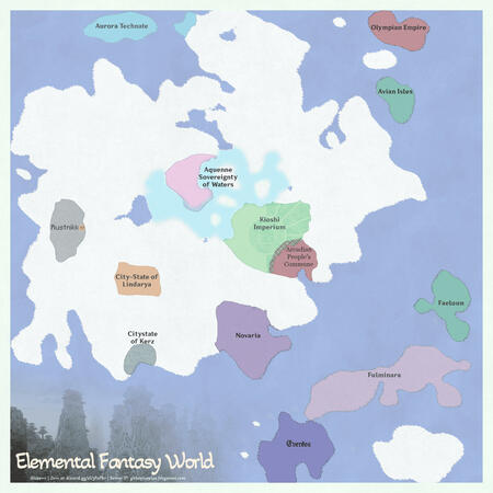 The final map of the world, stylized by Inotna.